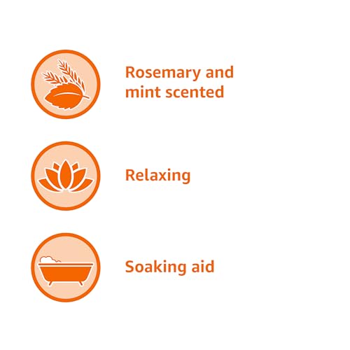 Amazon Basics Epsom Salt Soaking Aid, Soothing Rosemary & Mint Scent, 3 Pound (Pack of 1) (Previously Solimo)