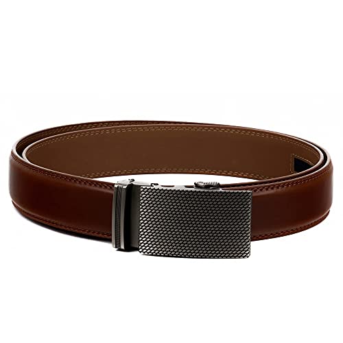 JSEIAJB New Men's Belt Brown Leather Automatic Buckle Alloy Classic Trouser Strap Cowhide Ratchet Belts4