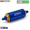 -Racing Ready Inline Aluminum Fuel Filter AN6 With 100 Micron Element Steel SS TR-OF06 (Blue)