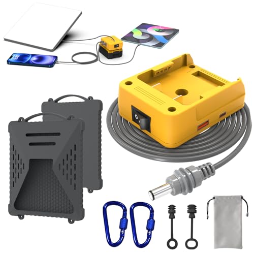 Deckit Starlink Mini Battery Adapter – Compatible with DeWalt 20V Battery, 5ft 18AWG with Starlink Mini Protective Silicone Cover Independent Switch, Starlink Accessories