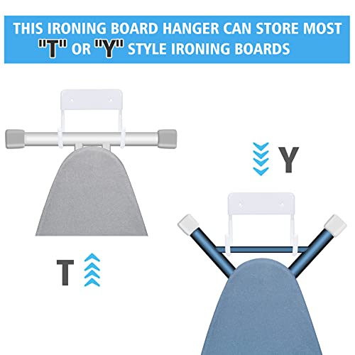 Pensino Ironing Board Hanger Wall Mount Ironing Board Holder Organizer For Laundry Rooms Door(Pure White) #TOP4