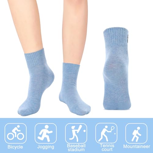 Image of Eurzom 10 Pairs Socks Womens Crew Elastic Ankle Length Cotton Socks Aesthetic Cute Lightweight Low Cut Gifts for Women
