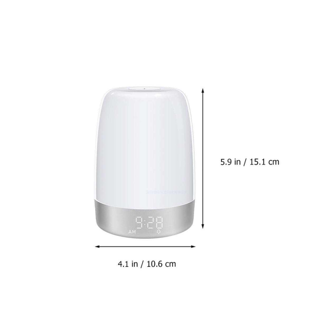 SHERCHPRY Lampe de Chevet LED Réveil et Minuterie, Contrôle Tactile, Lumières Colorées pour Chambre, Matériau Abs et Pc, Veilleuse Ambiance Nuit