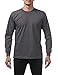 Mens proclub Heavy Weight solid crewneck long sleeve shirts Charcoal L