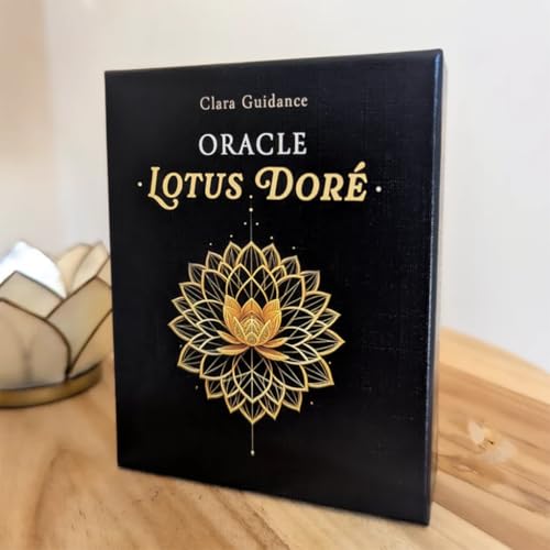 Oracle Lotus Doré, Jeu de Cartes Divinatoires, 51 Cartes Illustrées, avec Livret de 128 Pages par Clara Guidance