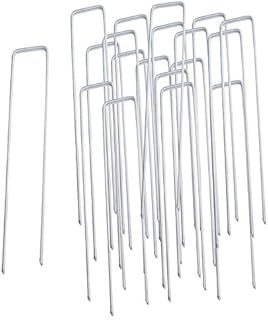 30pcs Garden Securing Pegs,6''/150mm reen Artificial Grass Pegs,Lawn U Shaped Nail Pins Heavy Duty Garden Ground Pegs Stakes Staples for Weed Control Fabric,Matting,Membrane,Netting,Chicken Wire
