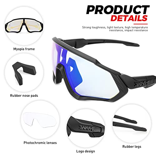 Kapvoe Photochromic Cycling Glasses Men Women Mountain Bike Sunglasses Clear Mtb Bicycle Riding #TOP5