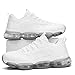 Luogoks Womens Walking Running Shoes Air Cushion Basketball Sneakers Fashion Tennis Breathable Sport Gym Fitness Cross Trainers Shoes White