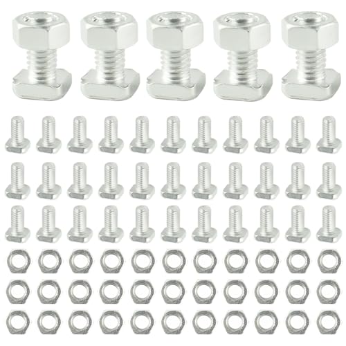 30 Set Greenhouse Bolts and Nuts 10mm Square Head Aluminum Fasteners for Greenhouse Frame Assembly Maintenance and Repairs