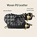 Eiyye Woven Crossbody Bag for Women Small Faux Leather Cloud Shoulder Purse with Adjustable Chain Strap Mini Evening Handbag for Party Date Daily Use (Black)