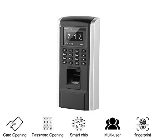 Preisvergleich Produktbild Diyeeni Zeiterfassungssystem mit Fingerabdruck / Karte Leser, Elektronische Stempeluhr Zugangskontrolle, Anwesenheits Maschine Mitarbeiter Stechuhr mit 2,4 Zoll TFT Schirm, USB Datenübertragung