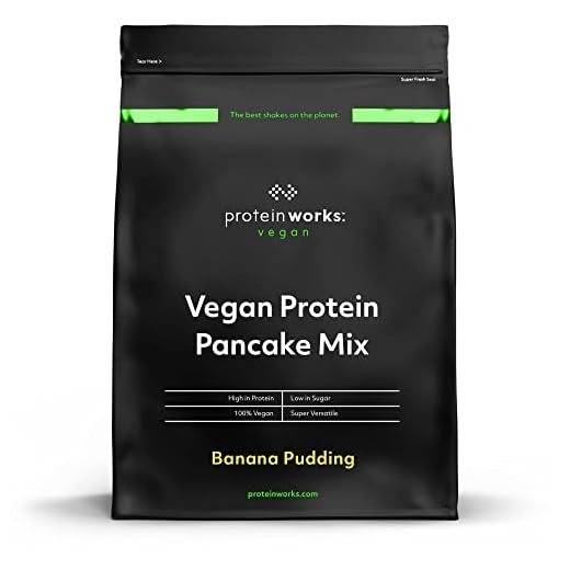 Protein Works - Preparato Per Pancake Vegani, 100% Vegetale, Colazione ad Alto Contenuto Proteico, Snack a Basso Contenuto di Zucchero, Banana, 500g