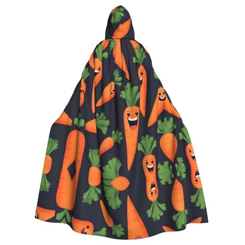 Cape à capuche longue avec imprimé carotte pour déguisement adulte homme femme