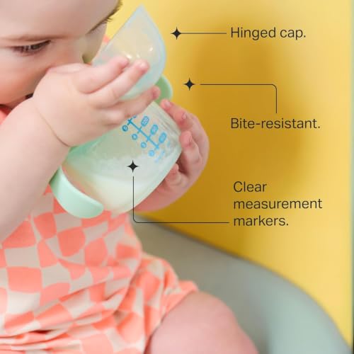 Image of Tommee Tippee Transition Spout Cup, 150ml, Spill-Free Toddler Transition Cup for 4 Months+, with a Natural Feel Bite-Resistant Spout, Blue, 1 Pack