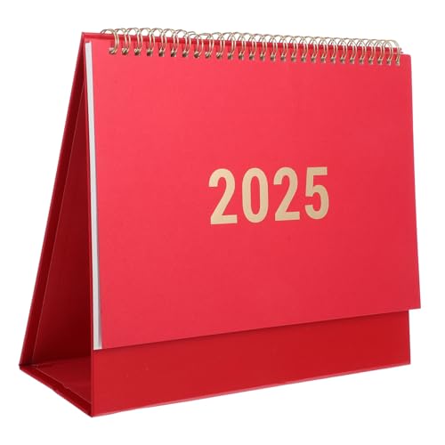 DOITOOL Calendario de oficina calendario del año de la serpiente calendario del año académico planificador 2025 planificador del año 2025 calendario volteado calendario de mesa Papel rojo