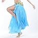 Women's Single Split Long Skirt for Belly Dance Costume Performance Training and Professional Dancewear