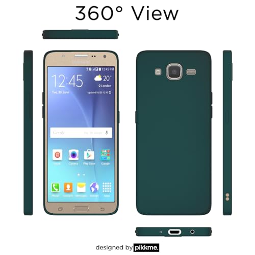 Image of Outlouders Back Cover for Samsung Galaxy J7 2015 / J7 / J7 Nxt | Camera Protection | Durable Soft Matte Silicone Bumper Case (Green)