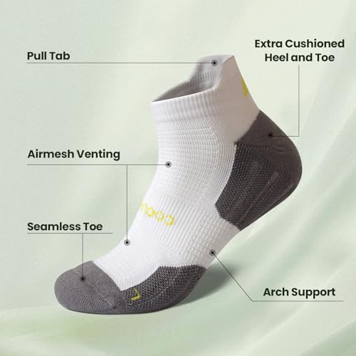 Wildarms Coolmax Bamboo Viscose Compression Running Socks for Men 3 Pairs Athletic Anti Blister Socks Cushioned Ankle Socks4