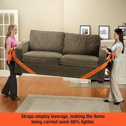 Image of 2-Person Moving Straps System - Heavy Duty Furniture Lifting Shoulder Straps for Mattress, Appliances & 500lbs Objects - Back Saver Tool for Pain-Free Moving