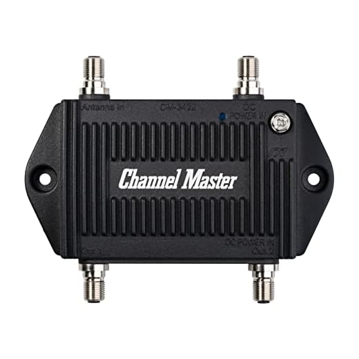 Channel Master TV Antenna Distribution Amplifier, TV Antenna Signal Booster with 2 Outputs for Connecting Antenna TV to Multiple Televisions (CM-3422),Black