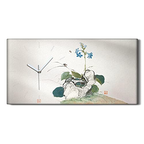 Horloge sur toile Coloray 60x30 cm silencieuse pour salon moderne