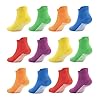 Dicry Calcetines Tobilleros Antideslizantes de Algodón Unisex Bebé Niños Niñas Infante y Chico Chica 6&12 Pares
