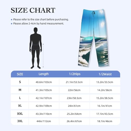 Pantalon de pyjama à imprimé vague de ciel clair fluide taille M