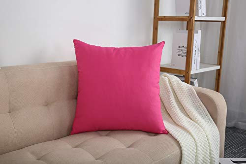 Tangdepot Handmade Decorative Solid 100% Cotton Canvas Throw Pillow Covers /Pillow Shams, (18" X18" , Hot Pink, 1 Count (Pack Of 1)) #TOP4