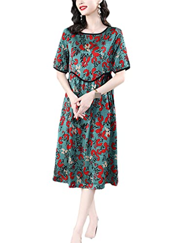 Robe midi plissée vintage à pois pour femme élégante et rétro en noir taille M