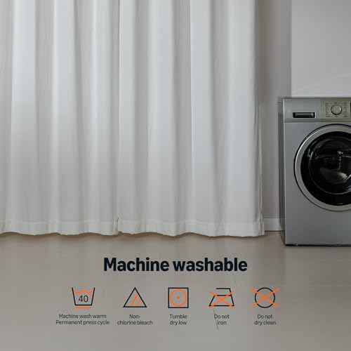 Amazon Basics Chenille Room Darkening Curtains, Light Filtering Window Drapes for Bedroom and Living Room, 2-Panel Set with Grommets, 42" W × 63" L, White Solid - image 6