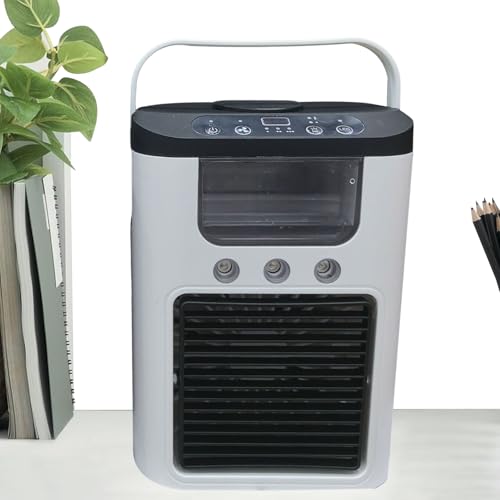 Ventilador de aire de aire, ventilador de enfriamiento de aire - Pequeña pulverización de niebla de ventilador de enfriamiento de aire | Máquina humidificador de mesa con diseño de 3 velocidades para