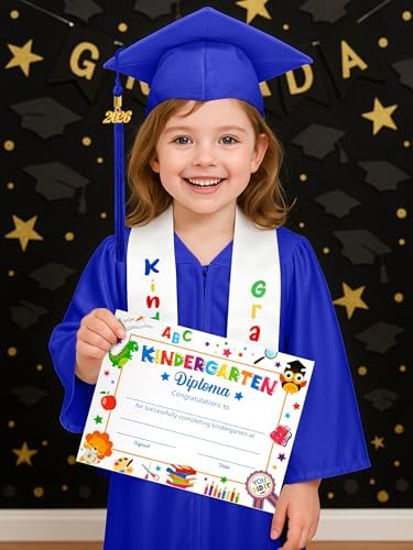 QZYL Kindergarten Graduation Cap and Gown Set, 2025 Kids Graduation Outfit with Tassel and Certificate for Kindergarten — view 6