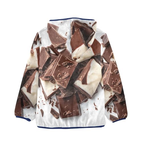 Broken Chocolate Girls Fleece Jacket Girls Fall Jacket Girls Zip Up Hoodie Girls Sherpa Jacket 2-10T2
