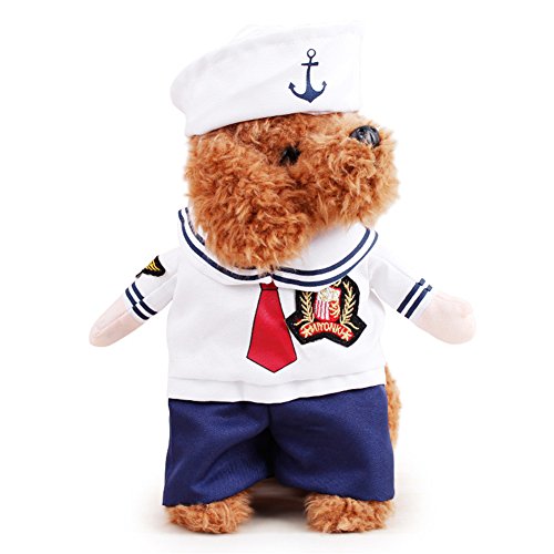 Nacoco Dog Sailor Costumes Navy Suit With Hat Halloween Christmas Pet Costumes For Puppy And Cat (S) #TOP3
