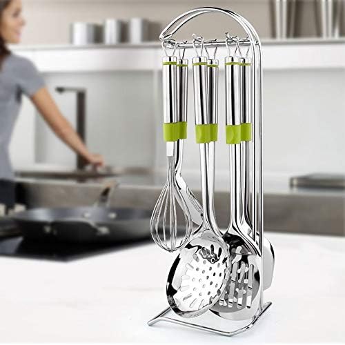 Spatula Cooking Utensils Stainless Steel Household Full Set of Colander Kitchen Utensils Kitchen Spoon Cooking Shovel Soup Spoon ladle，One Color-M