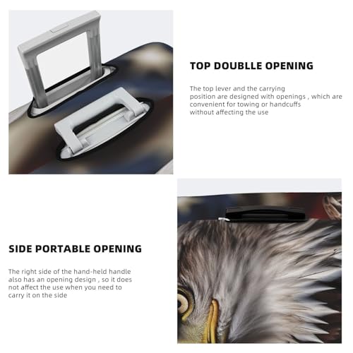 Travel Luggage Covers For Suitcase, Bald Eagle Us Flag Pictures Elastic Suitcase Protector Washable Anti-Scratch Suitcase Baggage Cover Luggage Protector Fits 18-32 Inch Luggage4