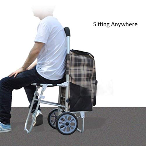 WLKINF Tote wiederverwendbare Einkaufstasche, faltbar, Einkaufstrolley, leicht, faltbar, Schwarz – Bild 7