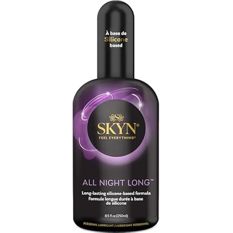 SKYN All Night Long Silicone-Based, Long Lasting Lube (8.5 oz) for Men, Women and Couples, Safe with Latex and Non-Latex Condoms Cover
