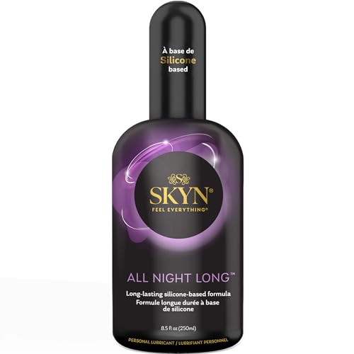 SKYN All Night Long Silicone-Based Long Lasting Lube (8.5 oz) for Men Women and Couples Safe with Latex and Non-Latex Condoms