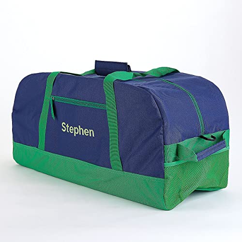 Lillian Vernon Navy and Green Personalized Medium Duffel Bag for Kids - Sports and Activities, Luggage, 11" x 12" x 23"W2