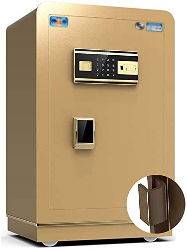 KXBYMX safes for Home Digital Safe, Secure Digital Black Steel Safe Electronic high-Security Safe Home Office Cash Money Safe Money Box (Color : Gold)