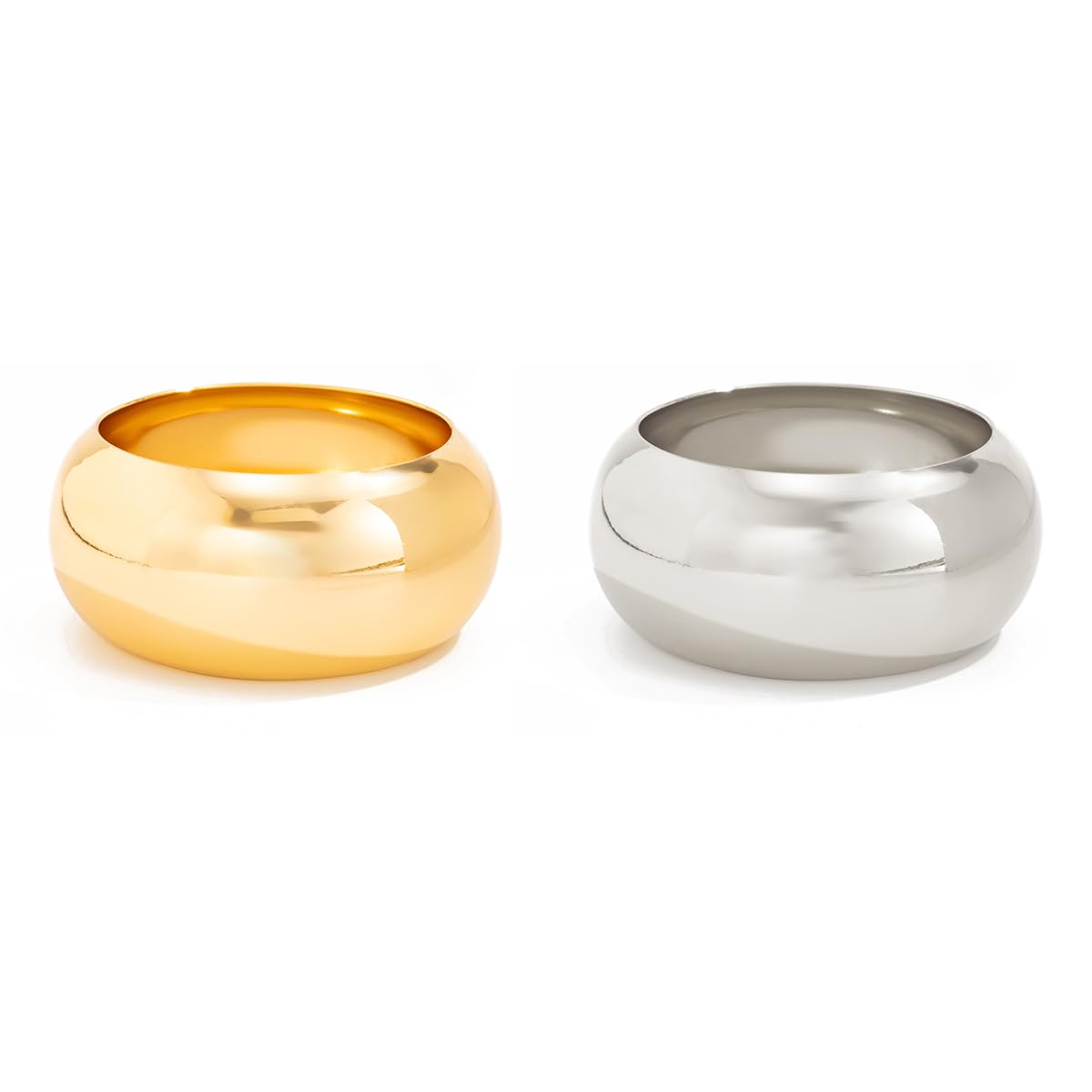 Chunky Gold Bangles Bracelets for Women Trendy Silver Stack Bracelet Minimalist Wide Bangle Jewelry