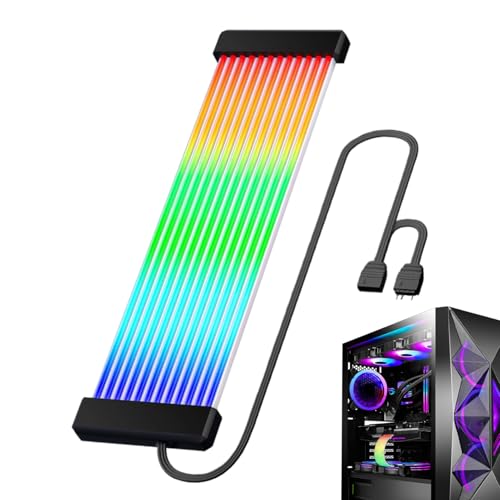 ZHUMCCY Tiras de Luces LED - Decoración De Silicona Para PC - Cubierta Cable Para Placa Base - Para Ordenador De Juegos Oficina Aficionados Streamers Hombre