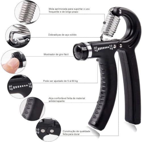 Kit Hand Grip Mola Flexor Punho Pulso Aparelho Fortalecedor Fortalecimento de Mãos Dedos Punhos Ante