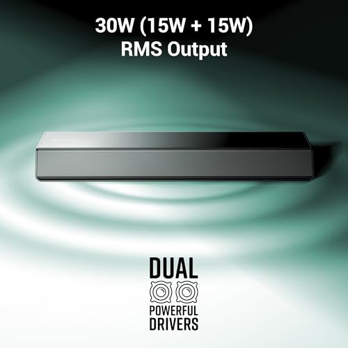 Image of ZEBRONICS Juke BAR 1600 Bluetooth Soundbar, 30W RMS, Built-in Rechargeable Battery, Upto 7 Hours Playback, Powerful Dual Driver Speaker, LED Indicator, BTv5.0 | mSD | AUX (Glossy Black)