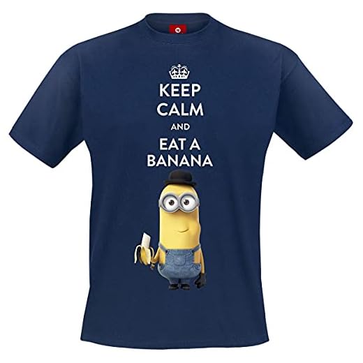 Minions Keep Calm And Eat A Banana Camiseta Azul marino M