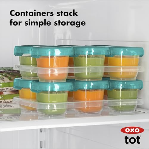 OXO Tot Baby Blocks Freezer Storage Containers 2 Oz - Teal by OXO Tot - Image 6