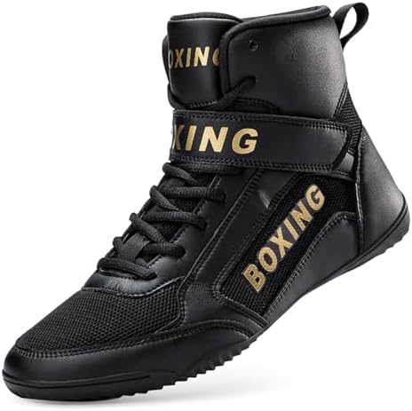 SDEQA Mens Wrestling Shoes,Anti-slip High Top Wrestling Boots Comfortable Breathable Weightlifting Bodybuilding Footwear, White