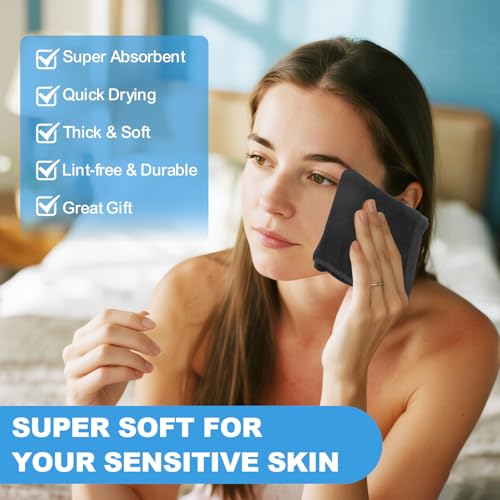Image of 6 Pack Bamboo Fiber Washcloths Face Towels for Body | 12x12 inch bamboo fiber washcloths with super soft, skin friendly fabric. Machine washable for face, body and bathroom use.
