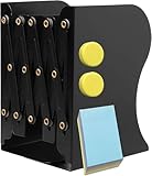 Qualsen Sujetalibros Estanteria, Originales Sujetalibros de Metal, Separador de Libros Aguanta Libros Estirable Bookend para La Oficina O El Hogar Negro